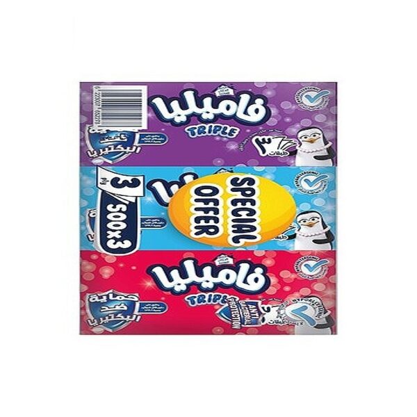 فاميليا مناديل 500 منديل 3 طبقه 3 قطع عرض