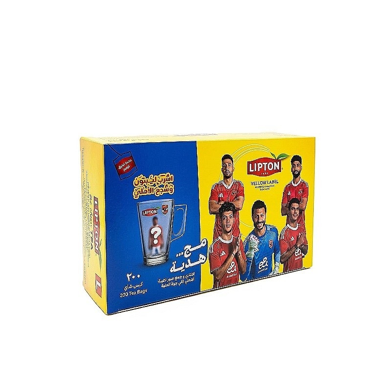 ليبتون-شاى-اسود-100-فتله-مج-زجاج-هديه-العلامه-الصفراء ليبتون شاى اسود 100 فتله + مج زجاج هديه العلامه الصفراء - الصورة 1
